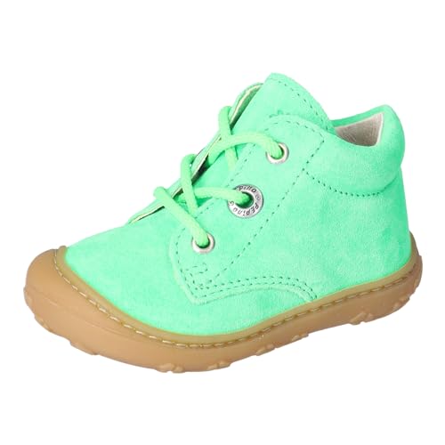 RICOSTA Unisex Stiefel Cory, Baby und Kleinkinder Lauflernschuhe, Weite: Mittel, lose Einlage, schnürstiefel, Booties, Leder, neongrün (550), 19 EU von RICOSTA