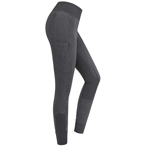RIDERS CHOICE Damen Jeansreitleggings mit Silikonvollbesatz und Handytasche - RidersDeal Collection für Reiter, grau, Gr. 34 von RIDERS CHOICE
