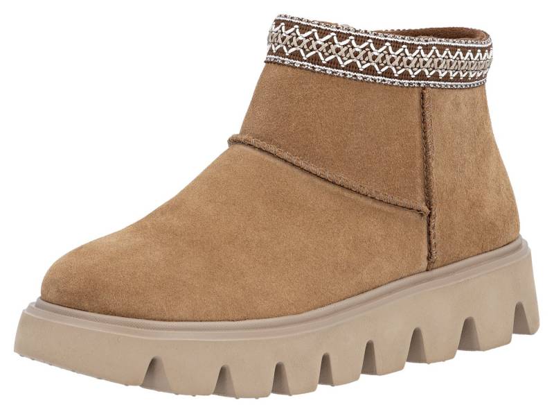 RIEKER Sport Winterboots Plateauboots, Stiefelette mit Textileinfass im Ethno-Look von RIEKER Sport