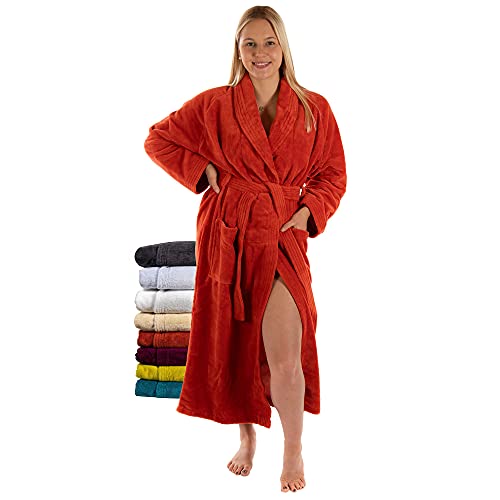 RIEMTEX Bademantel Damen und Herren flauschiger Morgenmantel Baumwolle Bamboo & Microfaser Made in Austria (Terracotta, 3XL) von RIEMTEX