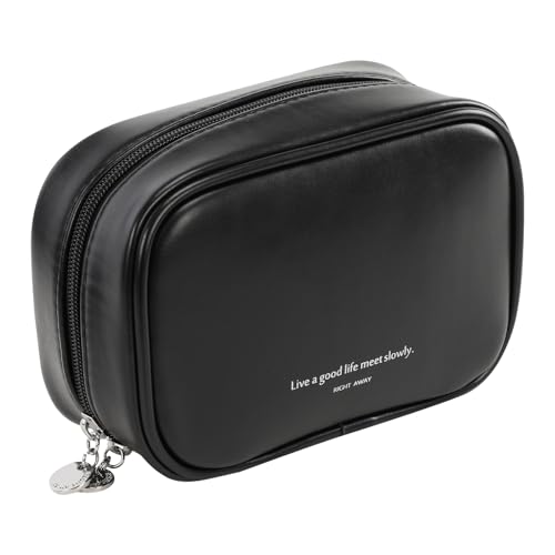 RIGHT AWAY Make-up-Tasche, Reise-Kosmetiktasche, Organizer mit Reißverschluss, wasserdichte Kulturbeutel, Make-up-Tasche für Geldbörse, kleine Make-up-Tasche und Koffer mit Fächern für Damen und von RIGHT AWAY
