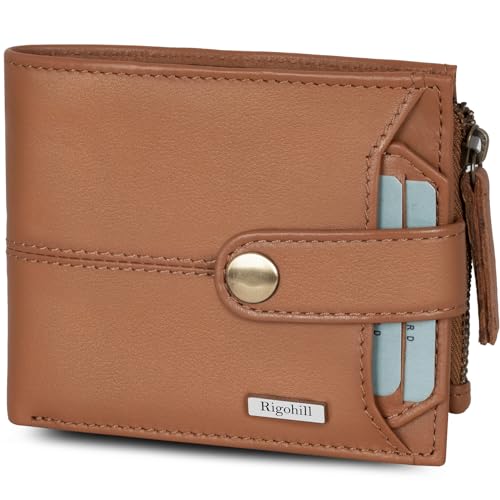RIGOHILL Doger Herren-Ledergeldbörse | Ledergeldbörse für Herren | RFID-Herren-Geldbörse, Mutter, Casual von RIGOHILL