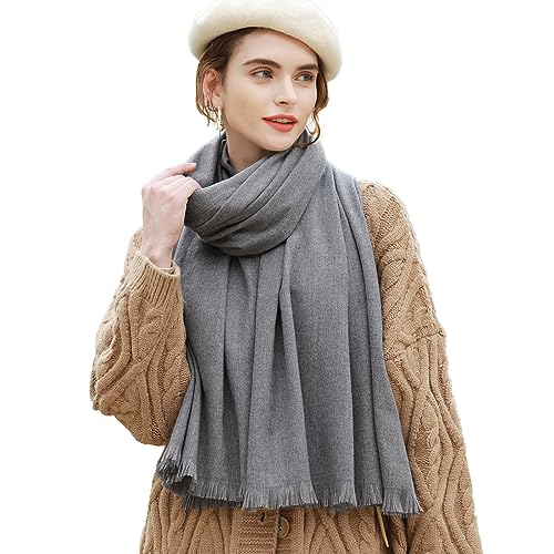 RIIQIICHY Damen Schal Winter Grau Pashmina Stola Festlich Herbst xxl schals Tücher für Abendkleider Frauen Hochzeit schultertuch von RIIQIICHY