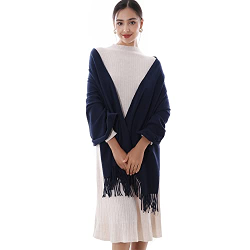 RIIQIICHY Schal Damen Stola Fur abendkleid Pashmina Winter Navy blau Schals tücher für Frauen Warme Schal von RIIQIICHY