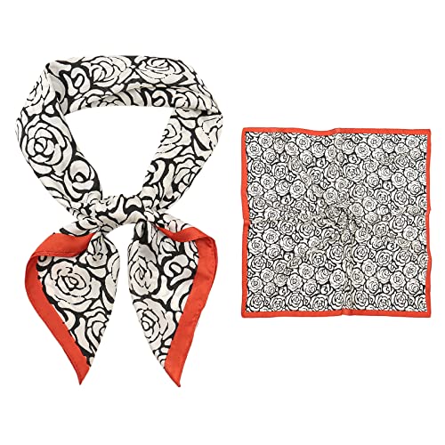 Seidentuch Kopftuch Damen Sommer Bandana Schals & Tücher Haarschal Halstücher Quadrates Bedrucktes 70x70cm von RIIQIICHY