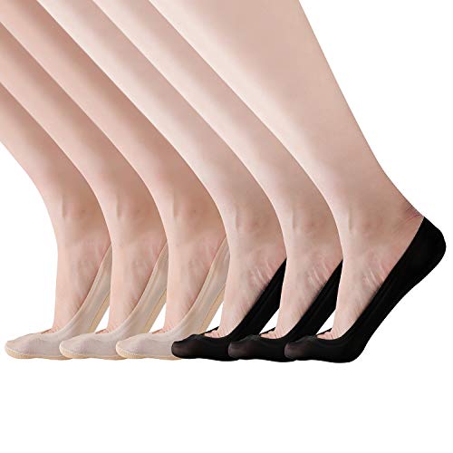 RIIQIICHY 6 Paar Damen Füsslinge 35–38 – Unsichtbare Füßlinge & Ballerina Socken mit Anti-Rutsch, Atmungsaktiv – Ideal für Slipper, Sneaker & Ballerinas von RIIQIICHY