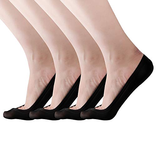 RIIQIICHY 4 Paar Damen Füsslinge 39–42 – Unsichtbare Füßlinge & Ballerina Socken mit Anti-Rutsch, Atmungsaktiv – Ideal für Slipper, Sneaker & Ballerinas von RIIQIICHY