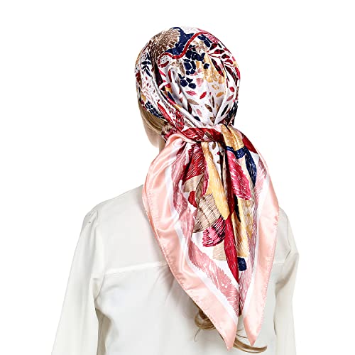 Seidentuch Damen Schals & Tücher Kopftuch Sommer Halstücher Haarschal Bandana für Frauen Bedrucktes Quadratische 90cm von RIIQIICHY