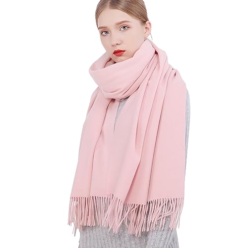 RIIQIICHY Damen Schal Rosa Stola Festlich für Abendkleid Pashmina Schals Tücher für Frauen Hochzeit Schultertuch Frühling Winter Schal Warme Kuschelig von RIIQIICHY