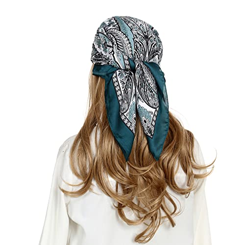 Seidentuch Damen Kopftuch Sommer Bandana Schals & Tücher Halstücher Haarschal Quadrates Bedrucktes 70x70cm von RIIQIICHY