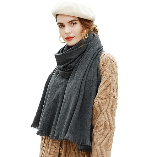 RIIQIICHY Damen Schal Winter Dunkelgrau Pashmina Stola Festlich Herbst xxl schals Tücher für Abendkleider Frauen Hochzeit schultertuch von RIIQIICHY