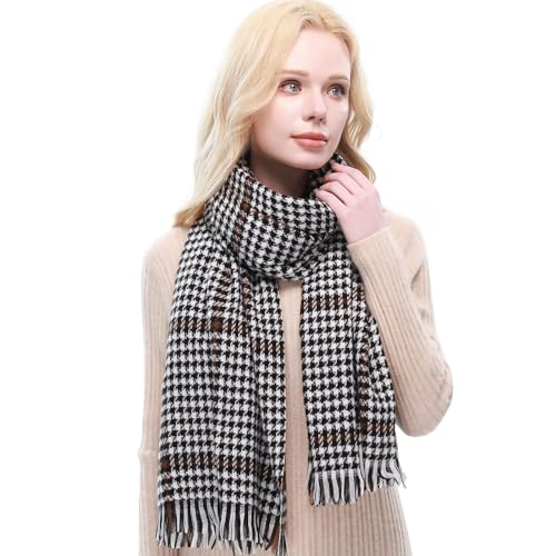 RIIQIICHY Schal Damen Winter Kariert Schals Tücher Winterschal Frauen Kuschelig XXL Pashmina Schal Herbst Dicker Schal mit Fransen von RIIQIICHY