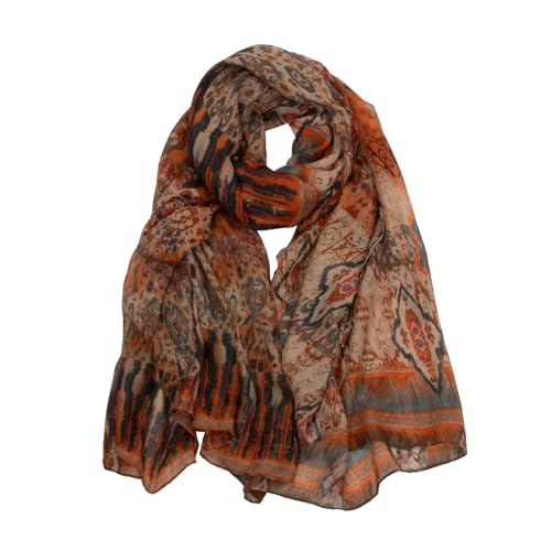 RIIQIICHY Schals Tücher für Damen Halstuch Damen Schal Tuch Rotbraun Halstücher Frühling Sommer Herbst Winter Leichter Dünn Groß Schal Kopftuch von RIIQIICHY