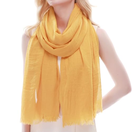 RIIQIICHY Stola für Abendkleid Gelb – Leichtes Tuch für Sommer & Hochzeit, Weicher Schal ，Schultertuch Damen festlich – Schals & Tücher für Damen von RIIQIICHY