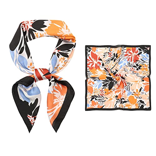 Seidentuch Damen Kopftuch Sommer Bandana Schals & Tücher Haarschal Halstücher Quadrates Bedrucktes 70x70cm von RIIQIICHY