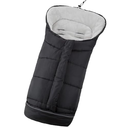 RILOOP Fußsack Winter Kinderwagen & Buggy Winterfußsack Babyfußsack Thermo Wetterfest (schwarz) von RILOOP