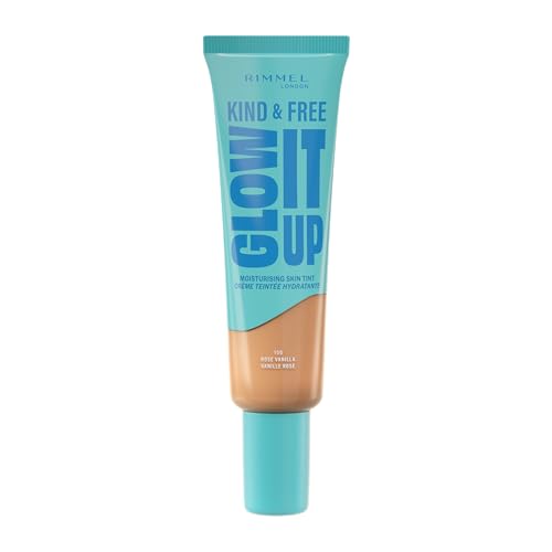 Rimmel London Kind & Free Glow It Up Moisturizing Foundation, 150, Rose Vanilla, Beruhigt empfindliche Haut, Gesund und strahlender Teint, Spendet Feuchtigkeit für den ganzen Tag, 30 ml Rimmel London Kind & Free Glow It Up Moisturizing Foundation, 150, Rose Vanilla, Beruhigt empfindliche Haut, Gesund und strahlender Teint, Spendet Feuchtigkeit für den ganzen Tag, 30 ml von Rimmel London