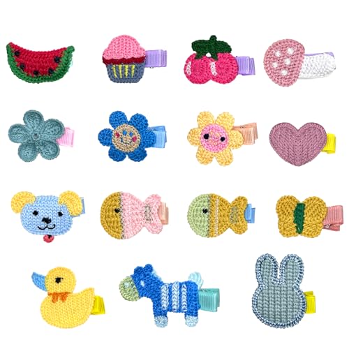 Rimobul 15 PCS Handmade Crocheted Animal Theme Mini Hair Clips for Kids (Animal Theme) by Rimobul von RIMOBUL