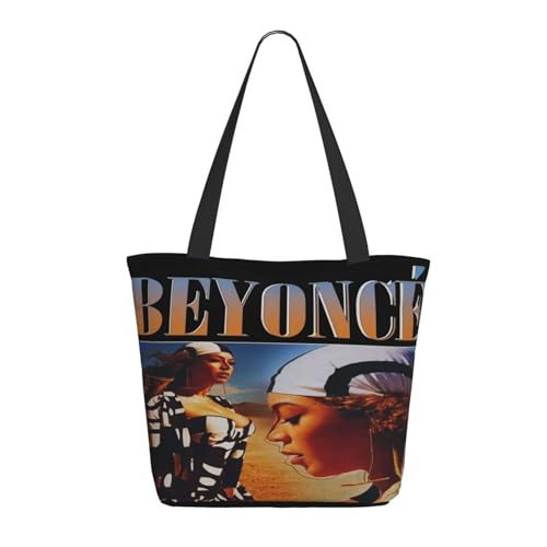 Frauen Bey*on*ce-Music Singer Tote Bag mit Druckmuster Einkaufstasche für Alltag und Reisen Stylische Tote-Bag mit großem Fassungsvermögen von RINAFAIOT