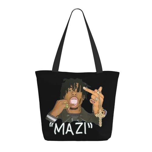 RINAFAIOT Frauen American Rapper Carti Tote Bag mit Druckmuster Einkaufstasche für Alltag und Reisen Stylische Tote-Bag mit großem Fassungsvermögen von RINAFAIOT