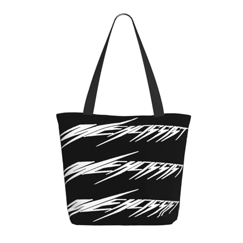 RINAFAIOT Frauen American Rapper Carti Tote Bag mit Druckmuster Einkaufstasche für Alltag und Reisen Stylische Tote-Bag mit großem Fassungsvermögen von RINAFAIOT