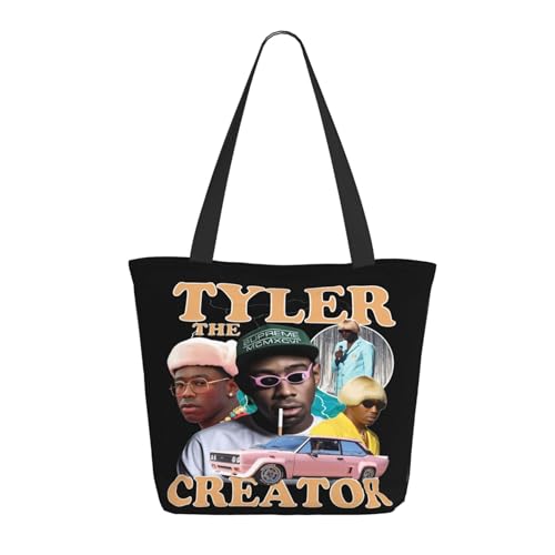 RINAFAIOT Frauen Creator The Rapper-Tyler Tote Bag mit Druckmuster Einkaufstasche für Alltag und Reisen Stylische Tote-Bag mit großem Fassungsvermögen von RINAFAIOT