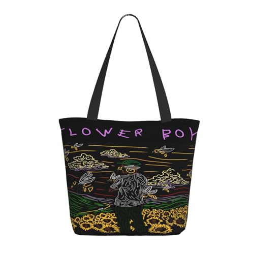 RINAFAIOT Frauen Creator The Rapper-Tyler Tote Bag mit Druckmuster Einkaufstasche für Alltag und Reisen Stylische Tote-Bag mit großem Fassungsvermögen von RINAFAIOT