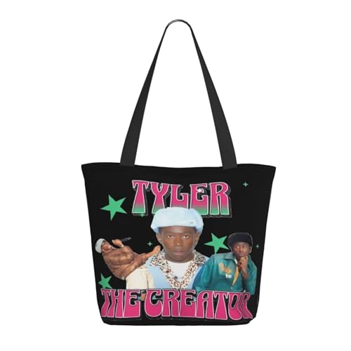 RINAFAIOT Frauen Creator The Rapper-Tyler Tote Bag mit Druckmuster Einkaufstasche für Alltag und Reisen Stylische Tote-Bag mit großem Fassungsvermögen von RINAFAIOT