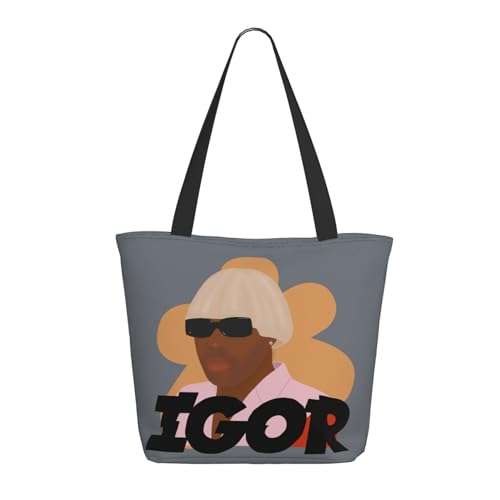 RINAFAIOT Frauen Creator The Rapper-Tyler Tote Bag mit Druckmuster Einkaufstasche für Alltag und Reisen Stylische Tote-Bag mit großem Fassungsvermögen von RINAFAIOT