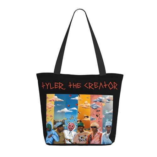 RINAFAIOT Frauen Creator The Rapper-Tyler Tote Bag mit Druckmuster Einkaufstasche für Alltag und Reisen Stylische Tote-Bag mit großem Fassungsvermögen von RINAFAIOT