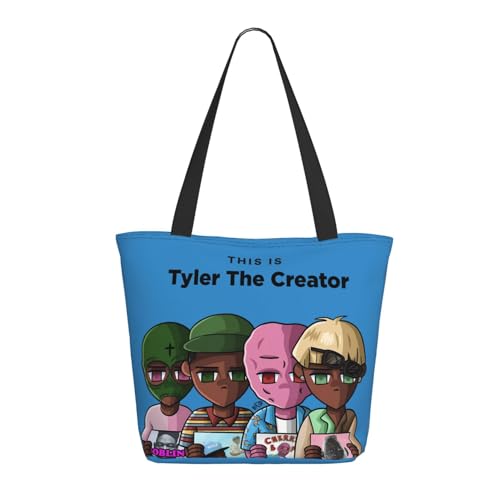 RINAFAIOT Frauen Creator The Rapper-Tyler Tote Bag mit Druckmuster Einkaufstasche für Alltag und Reisen Stylische Tote-Bag mit großem Fassungsvermögen von RINAFAIOT