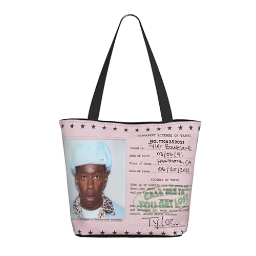 RINAFAIOT Frauen Creator The Rapper-Tyler Tote Bag mit Druckmuster Einkaufstasche für Alltag und Reisen Stylische Tote-Bag mit großem Fassungsvermögen von RINAFAIOT
