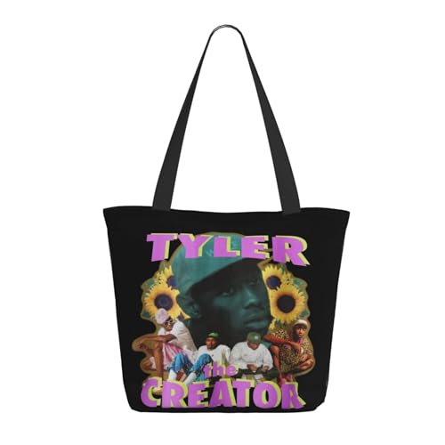 RINAFAIOT Frauen Creator The Rapper-Tyler Tote Bag mit Druckmuster Einkaufstasche für Alltag und Reisen Stylische Tote-Bag mit großem Fassungsvermögen von RINAFAIOT