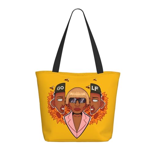 RINAFAIOT Frauen Creator The Rapper-Tyler Tote Bag mit Druckmuster Einkaufstasche für Alltag und Reisen Stylische Tote-Bag mit großem Fassungsvermögen von RINAFAIOT