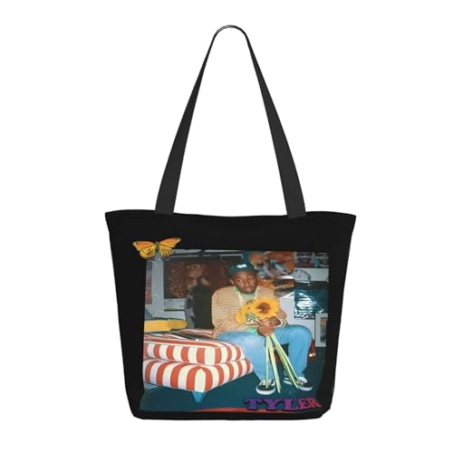 RINAFAIOT Frauen Creator The Rapper-Tyler Tote Bag mit Druckmuster Einkaufstasche für Alltag und Reisen Stylische Tote-Bag mit großem Fassungsvermögen von RINAFAIOT