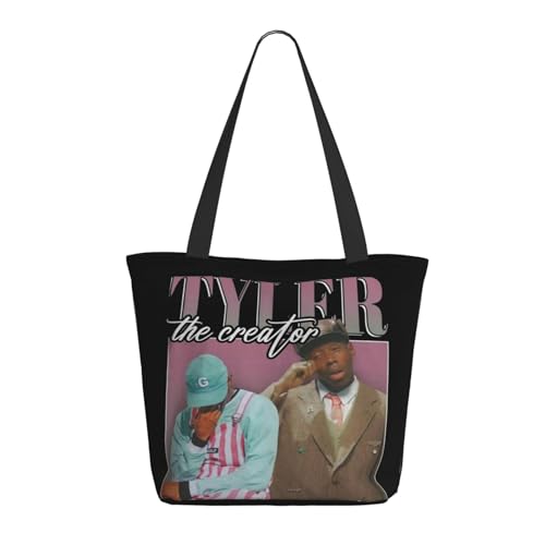 RINAFAIOT Frauen Creator The Rapper-Tyler Tote Bag mit Druckmuster Einkaufstasche für Alltag und Reisen Stylische Tote-Bag mit großem Fassungsvermögen von RINAFAIOT