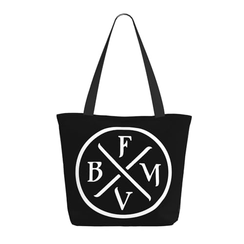 RINAFAIOT Frauen My Valentine Rock Band Bullet Tote Bag mit Druckmuster Einkaufstasche für Alltag und Reisen Stylische Tote-Bag mit großem Fassungsvermögen von RINAFAIOT