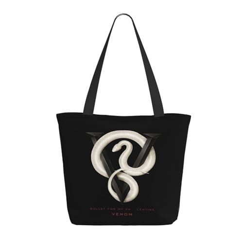 RINAFAIOT Frauen My Valentine Rock Band Bullet Tote Bag mit Druckmuster Einkaufstasche für Alltag und Reisen Stylische Tote-Bag mit großem Fassungsvermögen von RINAFAIOT