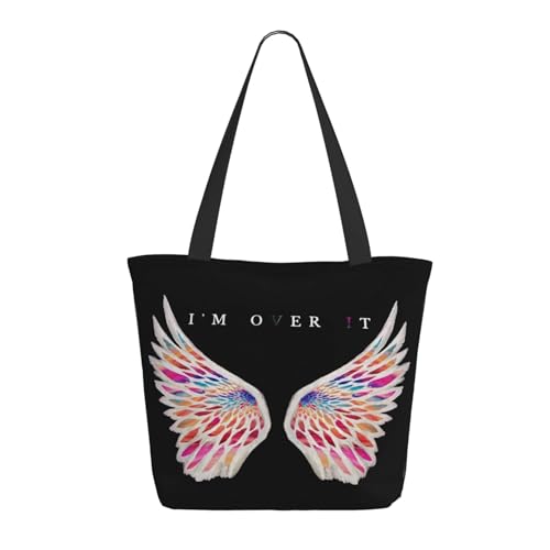 RINAFAIOT Frauen My Valentine Rock Band Bullet Tote Bag mit Druckmuster Einkaufstasche für Alltag und Reisen Stylische Tote-Bag mit großem Fassungsvermögen von RINAFAIOT