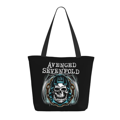 RINAFAIOT Frauen Sevenfold metal band Avenged Tote Bag mit Druckmuster Einkaufstasche für Alltag und Reisen Stylische Tote-Bag mit großem Fassungsvermögen von RINAFAIOT