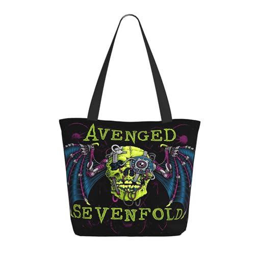 RINAFAIOT Frauen Sevenfold metal band Avenged Tote Bag mit Druckmuster Einkaufstasche für Alltag und Reisen Stylische Tote-Bag mit großem Fassungsvermögen von RINAFAIOT