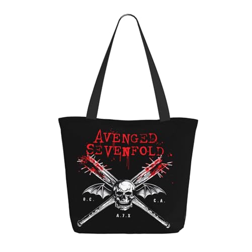 RINAFAIOT Frauen Sevenfold metal band Avenged Tote Bag mit Druckmuster Einkaufstasche für Alltag und Reisen Stylische Tote-Bag mit großem Fassungsvermögen von RINAFAIOT