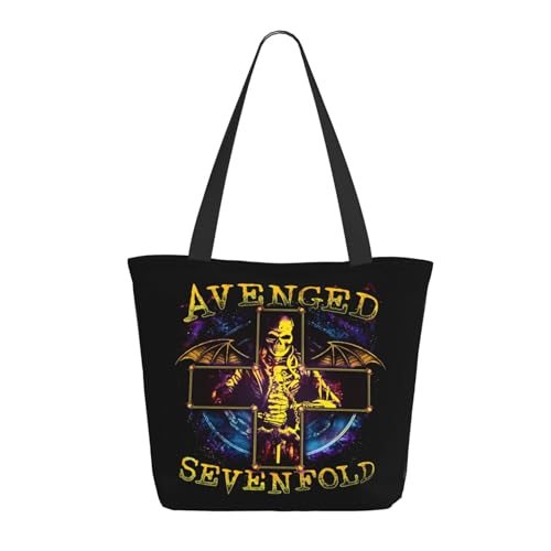 RINAFAIOT Frauen Sevenfold metal band Avenged Tote Bag mit Druckmuster Einkaufstasche für Alltag und Reisen Stylische Tote-Bag mit großem Fassungsvermögen von RINAFAIOT
