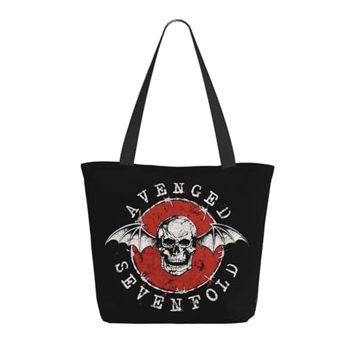 RINAFAIOT Frauen Sevenfold metal band Avenged Tote Bag mit Druckmuster Einkaufstasche für Alltag und Reisen Stylische Tote-Bag mit großem Fassungsvermögen von RINAFAIOT