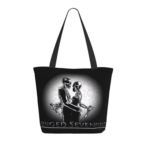 RINAFAIOT Frauen Sevenfold metal band Avenged Tote Bag mit Druckmuster Einkaufstasche für Alltag und Reisen Stylische Tote-Bag mit großem Fassungsvermögen von RINAFAIOT