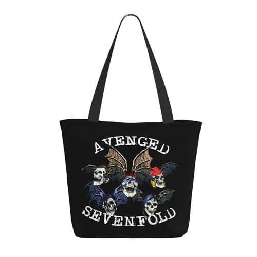 RINAFAIOT Frauen Sevenfold metal band Avenged Tote Bag mit Druckmuster Einkaufstasche für Alltag und Reisen Stylische Tote-Bag mit großem Fassungsvermögen von RINAFAIOT