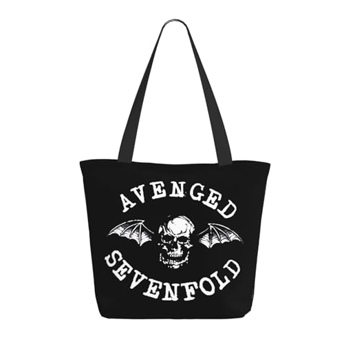 RINAFAIOT Frauen Sevenfold metal band Avenged Tote Bag mit Druckmuster Einkaufstasche für Alltag und Reisen Stylische Tote-Bag mit großem Fassungsvermögen von RINAFAIOT