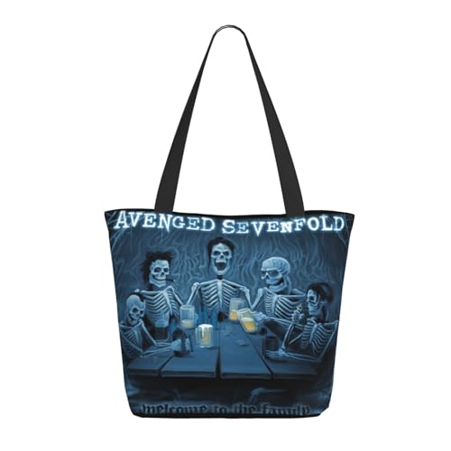 RINAFAIOT Frauen Sevenfold metal band Avenged Tote Bag mit Druckmuster Einkaufstasche für Alltag und Reisen Stylische Tote-Bag mit großem Fassungsvermögen von RINAFAIOT