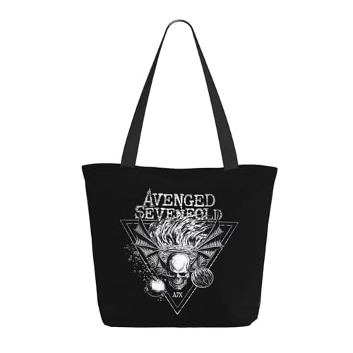 RINAFAIOT Frauen Sevenfold metal band Avenged Tote Bag mit Druckmuster Einkaufstasche für Alltag und Reisen Stylische Tote-Bag mit großem Fassungsvermögen von RINAFAIOT