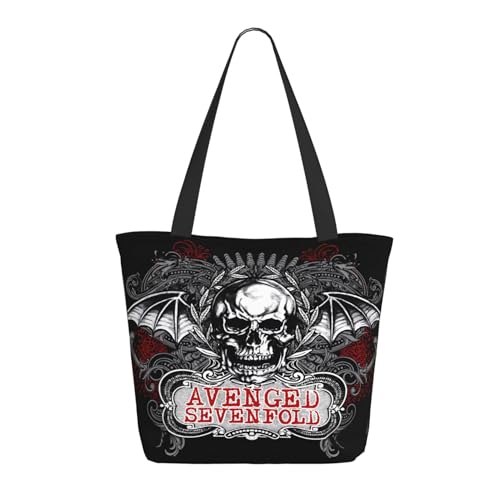 RINAFAIOT Frauen Sevenfold metal band Avenged Tote Bag mit Druckmuster Einkaufstasche für Alltag und Reisen Stylische Tote-Bag mit großem Fassungsvermögen von RINAFAIOT
